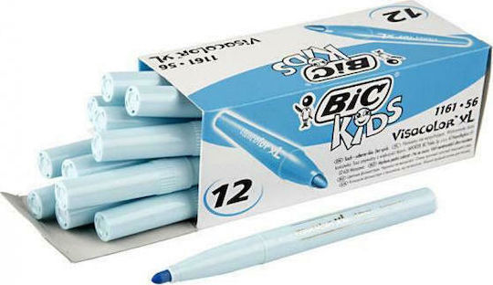 BIC Visacolor XL Γαλάζιοι Μαρκαδόροι Ζωγραφικής Χονδροί Σετ 12τμχ