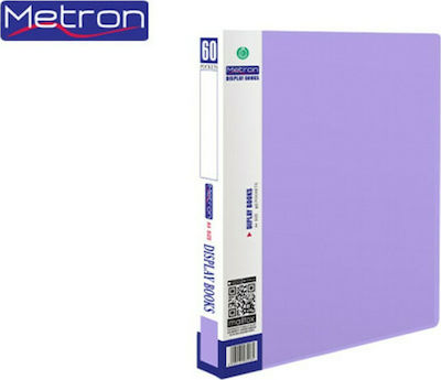 Metron Clipboard Flexible with 60 plastic sleeves Slides for Paper A4 Purple 1pcs