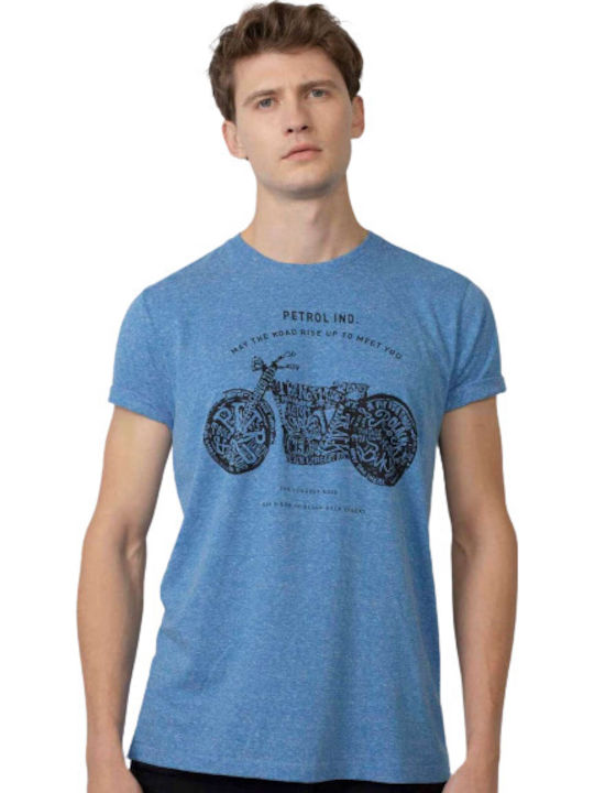 Petrol Industries T-shirt Bărbătesc cu Mânecă Scurtă Albastru M-1010-TSR649-5128