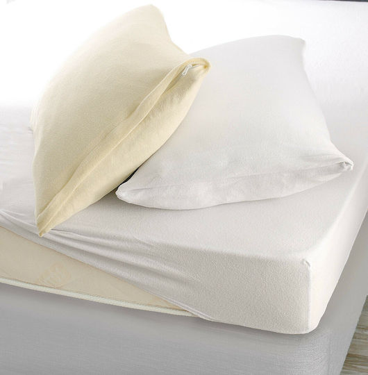 Rythmos Protective Cover Set with Pillowcases Queen with Skirt New Ecru 160x200+25cm