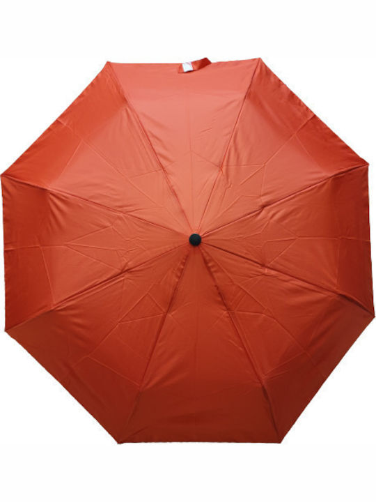 Umbrelă automată mini rezistentă la vânt, pliabilă în 3 segmente, 55cm, cadru din fibră de sticlă - roșu solid