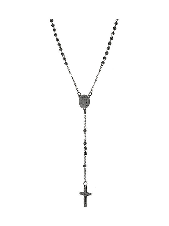 Oxzen Necklace Rosary from Gold Plated Steel