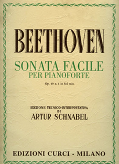 Curci Beethoven - Sonata Facile per Pianoforte Op. 49 in Sol min. W000311021