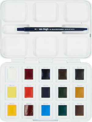 Royal Talens Van Gogh Pocket Box Set of Watercolours Multicolored with Brush 15pcs 20808632