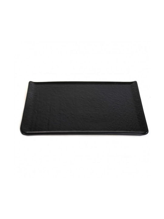 Marva Africa Plate Shallow Rectangular Ceramic Black 30.3x20.9cm