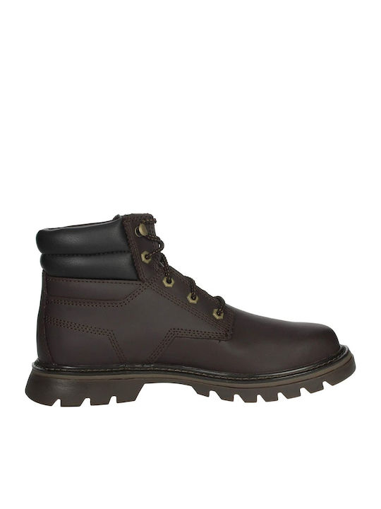 CAT Quadrate Leather Brown Men's Boots