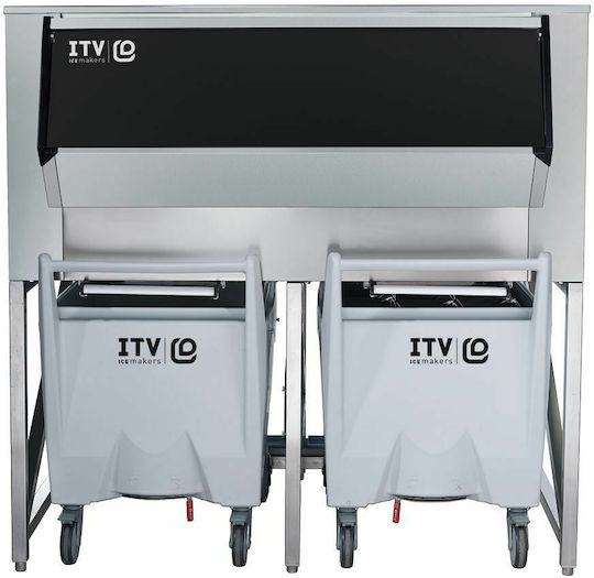 ITV Ice Makers Αποθήκη Πάγου με 2 καρότσια Χωρητικότητας 412kg 152.4x101.6x152cm