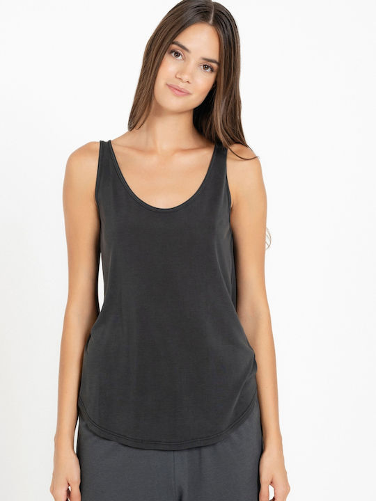 Philosophy Wear 1207 Women's Summer Blouse with Straps Black BL1207