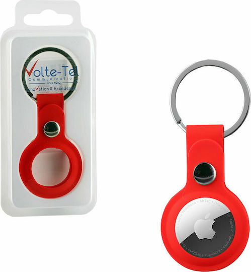 Volte-Tel Μπρελόκ Σιλικόνης AirTag Θήκη Σιλικόνης για AirTag σε Κόκκινο χρώμα