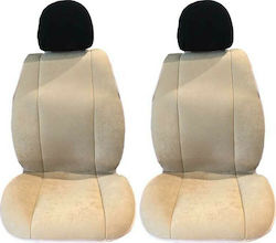 Auto Gs Alcantara Seat Covers Set 2pcs Super Fresh Beige