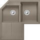 Blanco Metra 9 E Drop-In Küchenspüle Ecke aus Flüssiger Granit M83xB83cm Tartufo
