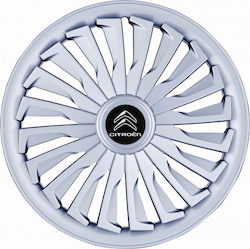 Jestic Car Hubcap Set Joy with Citroen Emblem 14" 4pcs Silver