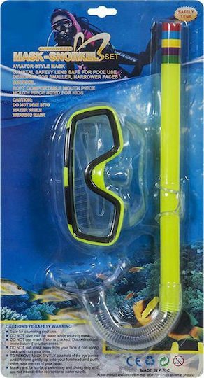 Summertiempo Mască De Scufundare Cu Snorkel Pentru Copii Galbenă