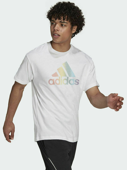 Adidas Graphic Ανδρικό T-shirt Λευκό με Λογότυπο