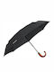 Samsonite Wood Cl.S Automatic Umbrella with Walking Stick Black