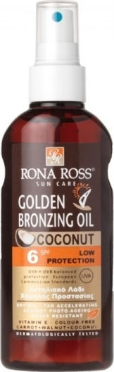 Rona Ross Golden Bronzing Oil Coconut Αντηλιακό Λάδι Σώματος SPF6 σε Spray 160ml