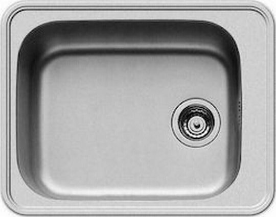 Pyramis Space Plus 1B Ένθετος Νεροχύτης Inox Σαγρέ Μ61xΠ48cm Ασημί