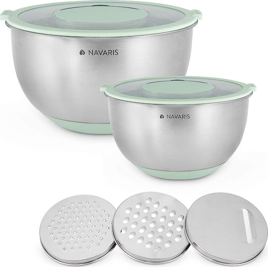 Navaris Set Cutii de Prânz Argintii 2 Bucăți Navaris Set Cutii de Prânz Argintii 2 Bucăți