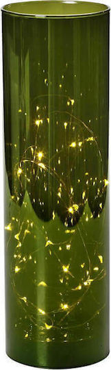 Christmas Illuminated Decorative Jar 6.5x6.5x20cm Glass Cylinder with Led 6.5x20cm