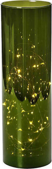 Christmas Illuminated Decorative Jar 6.5x6.5x15cm Glass Cylinder with Led 6.5x15cm