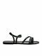 Sofia Manta Leder Damen Flache Sandalen in Schwarz Farbe