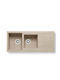 Pyramis Alazia 1 3/4B 1D 079812711 Drop-In Spüle Links aus Verbundgranulat B116xT50cm Beige