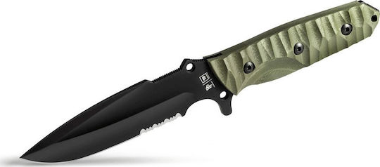 TB Outdoor Maraudeur G10 Serrations Messer Überleben Khaki in Hülle