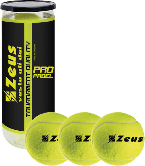 Zeus Pro Μπαλάκια Padel για Τουρνουά 3τμχ