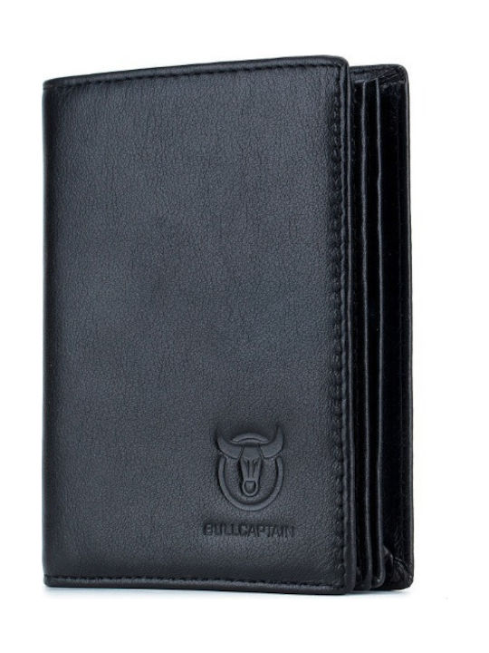 Bull Captain QB-027 Men's Leather Wallet with RFID Black QB027