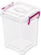 Viosarp Plastic Storage Box with Lid Pink 24x24x27cm 1pcs