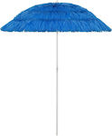 vidaXL Beach Umbrella Diameter 1.8m with UV Protection Blue