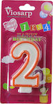 Viosarp Birthday Candle Number "2" in Red Color VC091-2