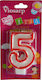 Viosarp Birthday Candle Number "5" in Red Color VC091-5