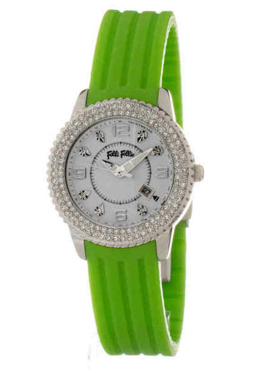 Folli Follie Women's Watch with Green Rubber Strap