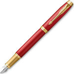 Parker I.M. Premium Writing Pen Medium Red made of Steel with Blue Ink