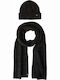 Set with Beanie Knitted in Black color