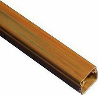 Kassinakis Cable Channel with Sticker made of Plastic Wood 12x15mm Brown Set of 2pcs 1m