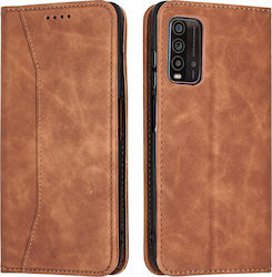 Bodycell PU Leather Synthetic Leather Wallet Brown (Redmi 9T)