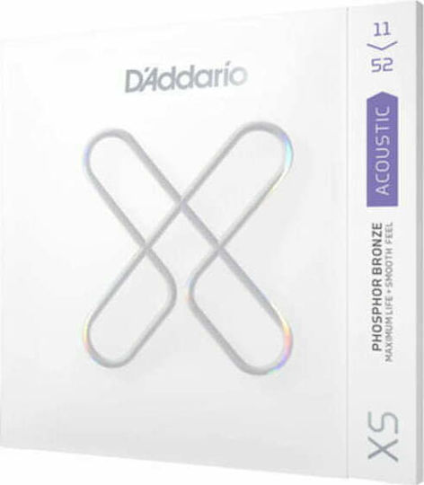 Daddario Set of Phosphor Bronze Strings for Acoustic Guitar XS Acoustic Custom Light 11 - 52"