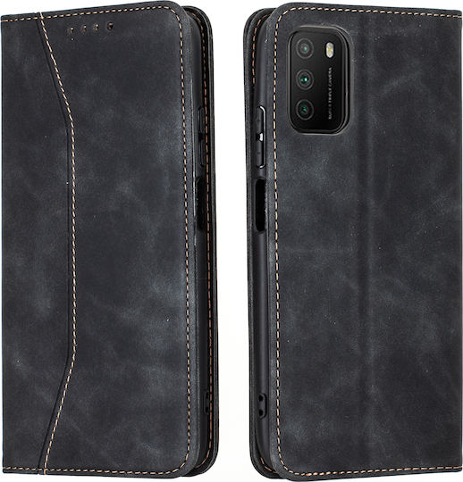 Bodycell PU Leather Brieftasche Synthetisches Leder Schwarz (Poco M3 / Redmi 9T)