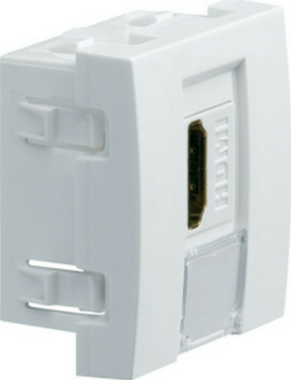 Hager Systo Πρίζα HDMI χωρίς Πλαίσιο 2 Στοιχείων σε Λευκό χρώμα WS263