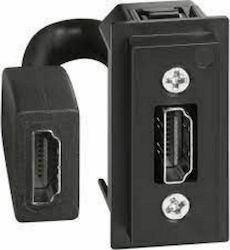 Legrand Living Now Front Audio & Video HDMI Socket Black 1 Στοιχείου Προκαλωδιωμένη K4284P