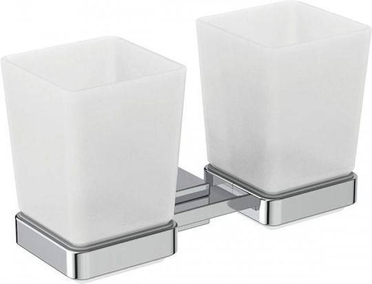 Ideal Standard Iom Square Ποτηροθήκη Επιτοίχια Inox Ασημί