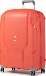 Delsey Clavek Large Travel Suitcase Hard Orange with 4 Wheels Height 70cm.