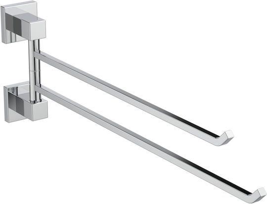 Ideal Standard Iom Square Double Wall-Mounted Bathroom Rail Inox Silver