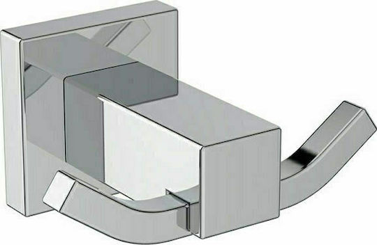 Ideal Standard Iom Square Double Wall-Mounted Bathroom Hook Inox Silver