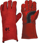 Ergo Cotton Safety Glofe Leather Welding Red