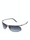 Enox Men's Sunglasses with Black Metal Frame and Black Gradient Lens 735 901S