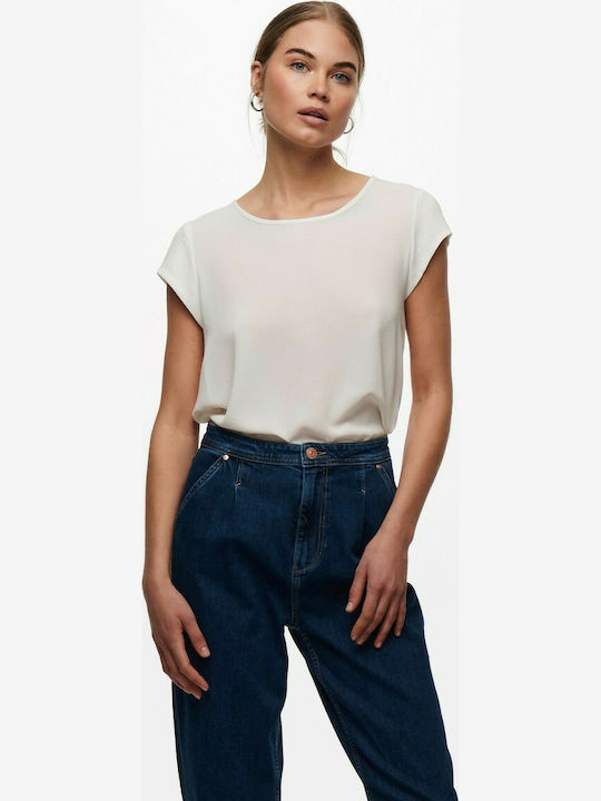 Only Summer Women's Short Sleeve White Blouse