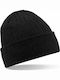 Beechfield B447 Ribbed Beanie Cap Black